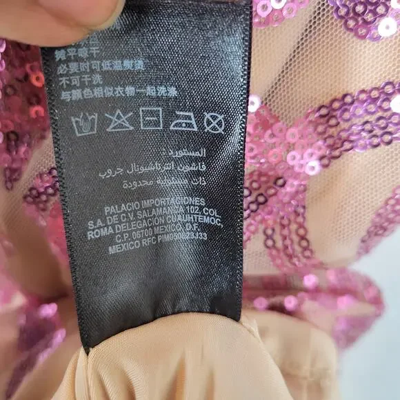 Bebe Women Sequin Open Back Sparkle Mesh Short Dress Size Medium Pink Y2k Barbie - Picture 9 of 14